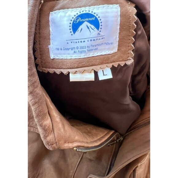 Vintage PARAMOUNT FILMS LEATHER JACKET BOMBER Men’s Size Large Made in USA - Picture 11 of 14